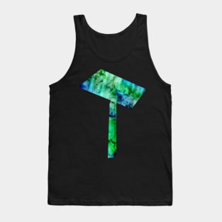 Cut Up Blue And Green Marble Tank Top